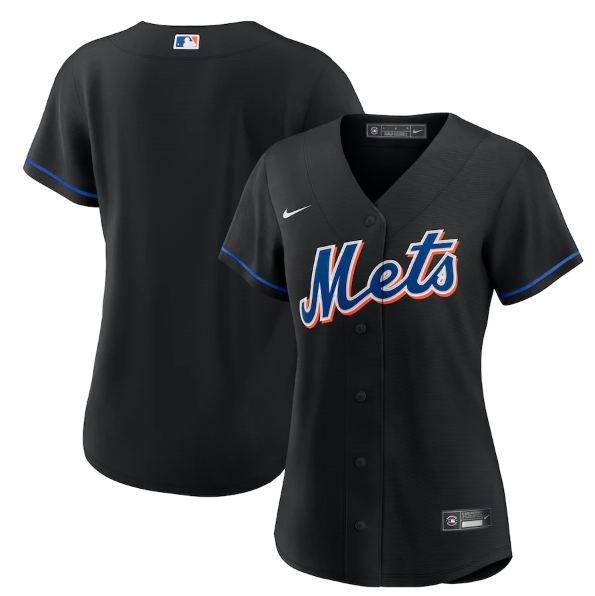 Women's New York Mets Blank 2022 Black Cool Base Stitched MLB Jersey(Run Small)